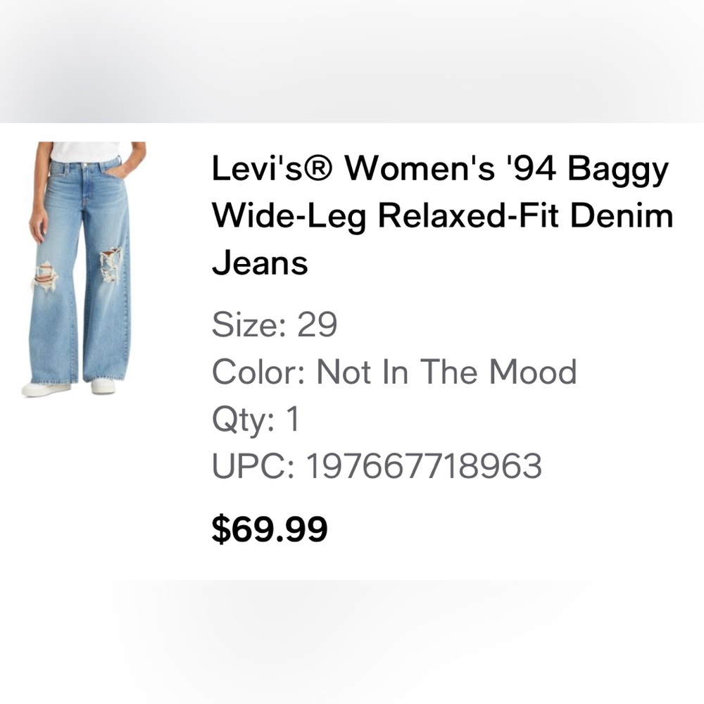 Levi's Blue Wide-Leg Jeans